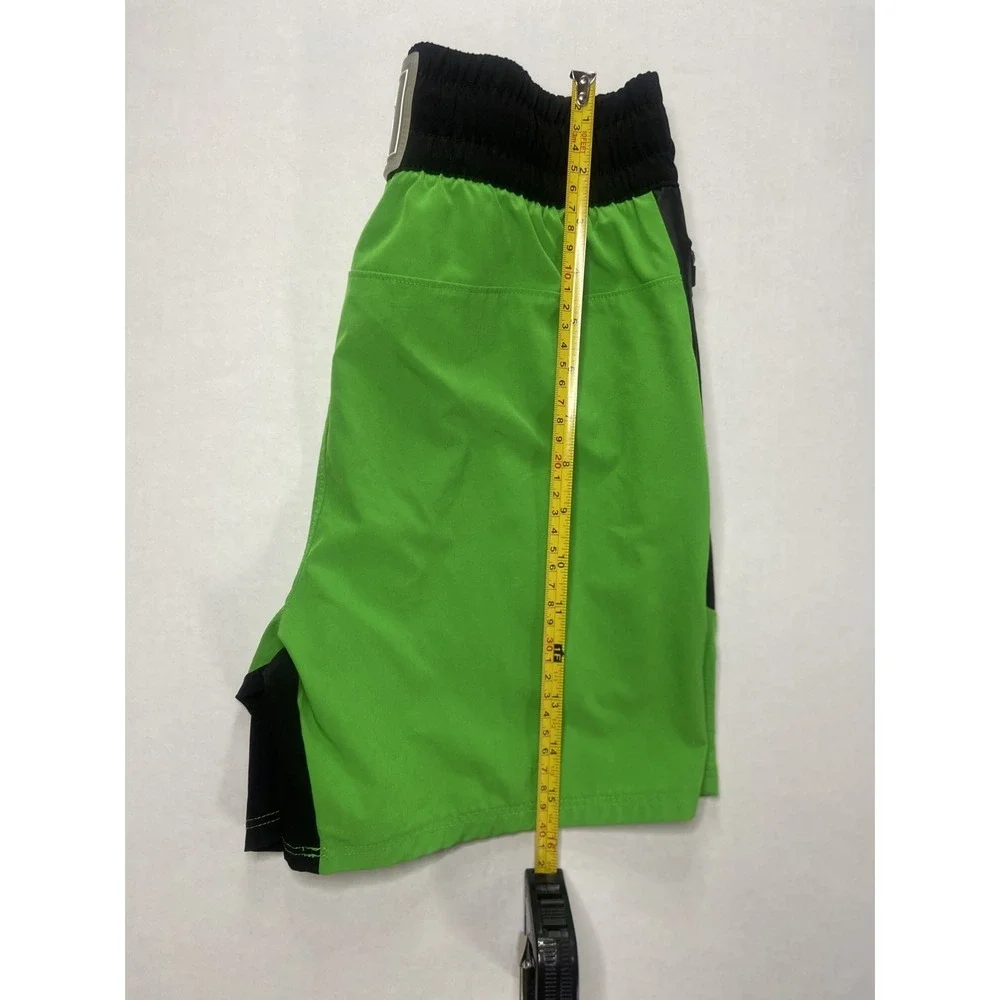 Sports Illustrated Boys Swim Trunks L 14/16 Green‎ Black Zip Pockets